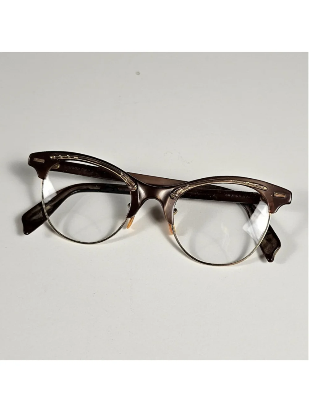 Vintage 50s Shuron Cat Eye Browline Glasses Frames - For Restoration/Parts
